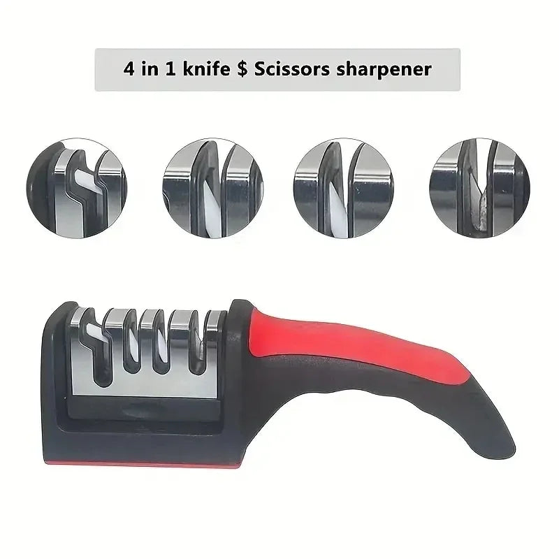 3-Segment Knife Sharpeners for Kitchen Knives Stainless Steel Three-Purpose Sharpening Stone for Kitchen Tools