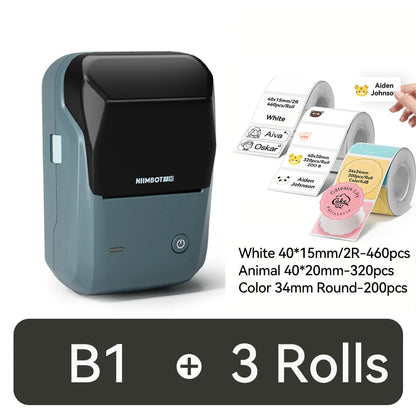 NIIMBOT B1 Portable 2-Inch Thermal Label Printer – Mini Bluetooth Sticker & Adhesive Tape Printer for Smartphones & PC