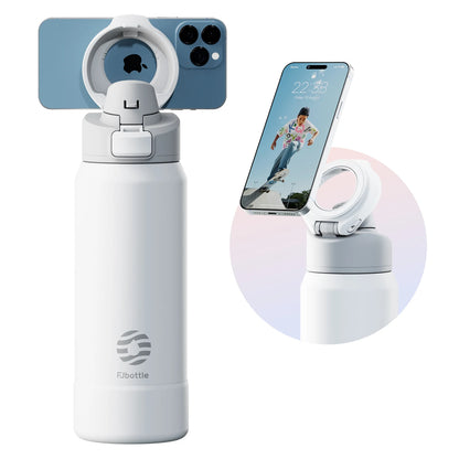 FEIJIAN Magnetic Water Bottle with Phone Holder - Insulated Stainless Steel Sports Thermos