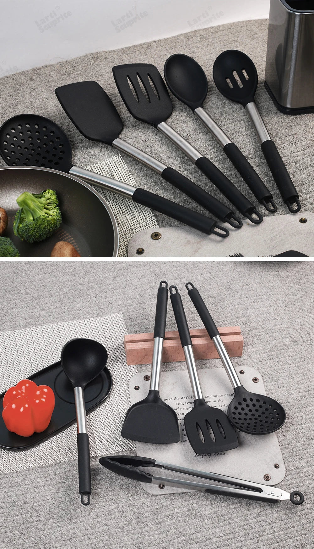 Quality Silicone Utensils Set Kitchen Cooking Tools Non Stick Kitchenware Accessories Heat Resistant Spatula Spoon Kit
