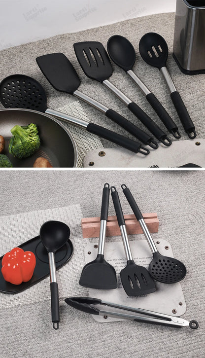 Quality Silicone Utensils Set Kitchen Cooking Tools Non Stick Kitchenware Accessories Heat Resistant Spatula Spoon Kit