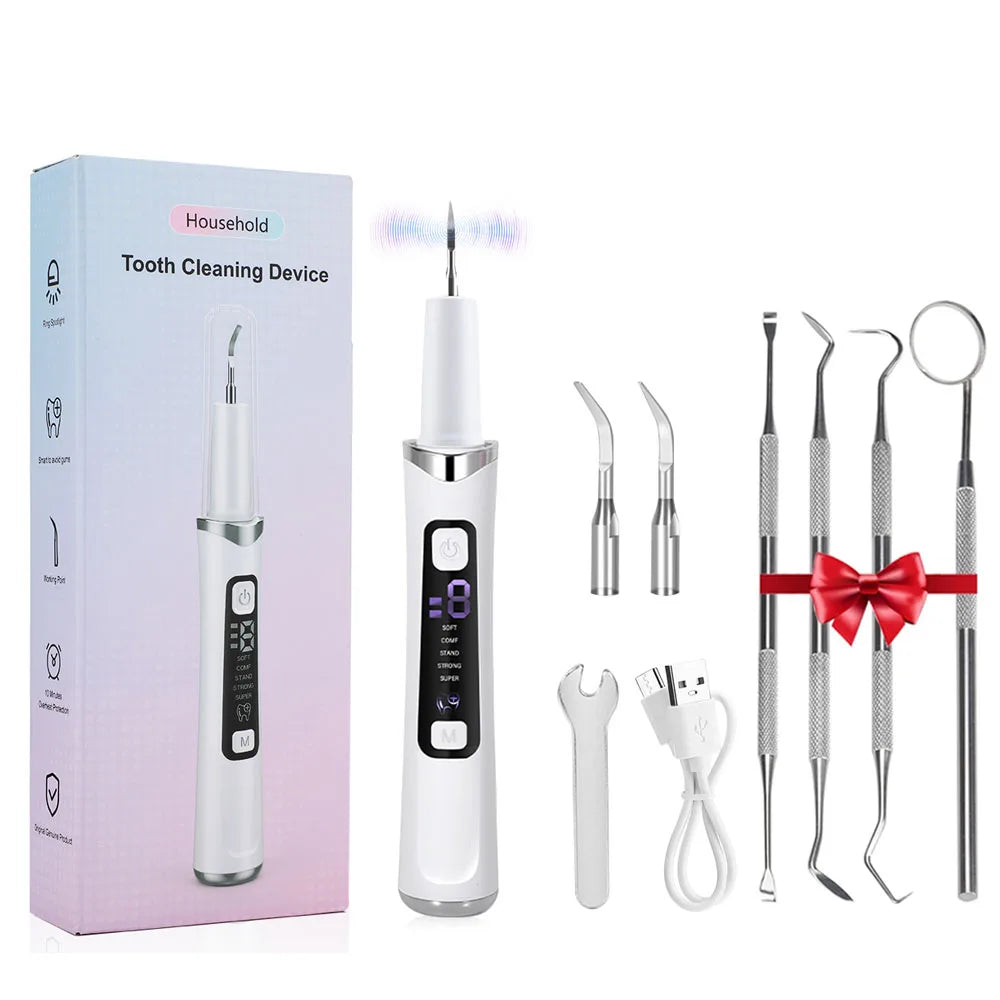 5 LED Ultrasonic Dental Scaler – 9 Levels Plaque, Stain & Tartar Removal Tooth Cleaner