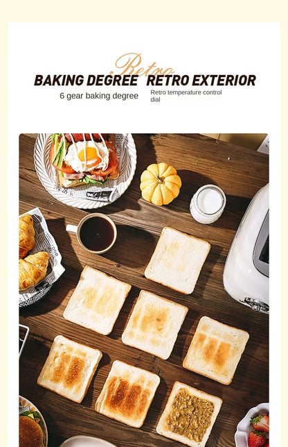 220V Retro Bread Maker Toaster – Multifunction Automatic Breakfast Machine