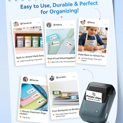 NIIMBOT B1 Portable 2-Inch Thermal Label Printer – Mini Bluetooth Sticker & Adhesive Tape Printer for Smartphones & PC