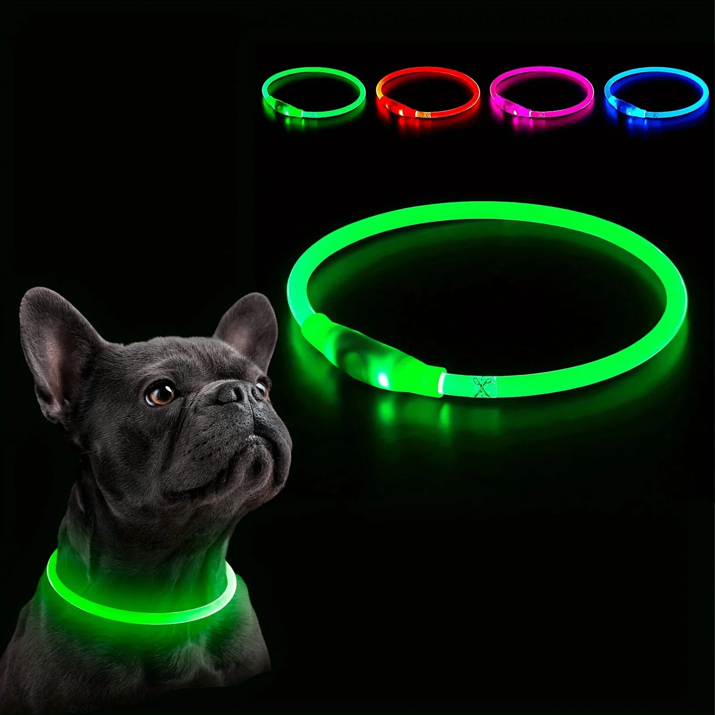 LED Dog Collar – Luminous Anti-Lost USB Rechargeable Necklace for Pets