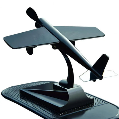Solar-Powered Aircraft Model with Propeller – Miniature Sunlight-Resistant Plane Car Ornament