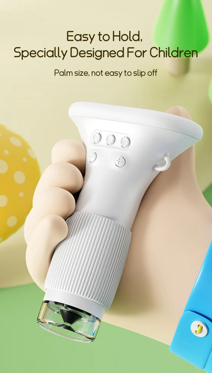 Kids Microscope 1000x Magnification 200MP With LED Light – Educational Science Toy for Children, Photo & Video Function