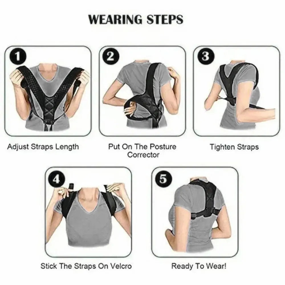 Back Posture Correction Belt – Breathable Unisex Support for Hunchback Prevention & Sitting Posture Improvement