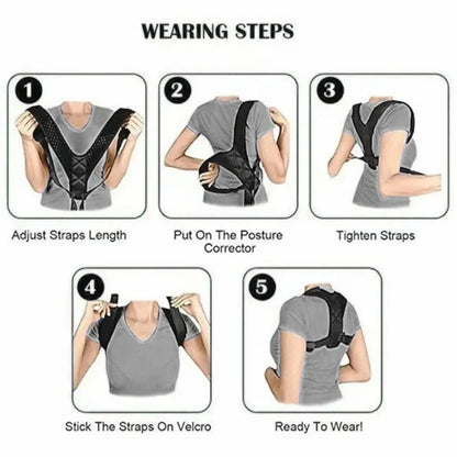 Back Posture Correction Belt – Breathable Unisex Support for Hunchback Prevention & Sitting Posture Improvement