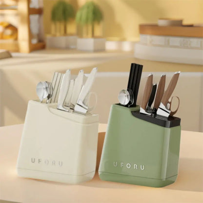 Stable Knives Storage Rack Large Capacity Anti-slip Chopstick Bucket Space Saving Plastic Cutlery Organizer Kitchenware