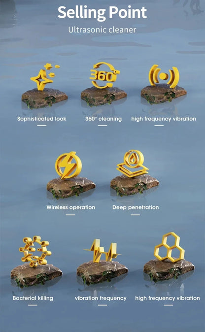 Mini Ultrasonic Cleaner – High-Frequency Vibration Cleaning Machine for Glasses, Jewelry & Pacifiers