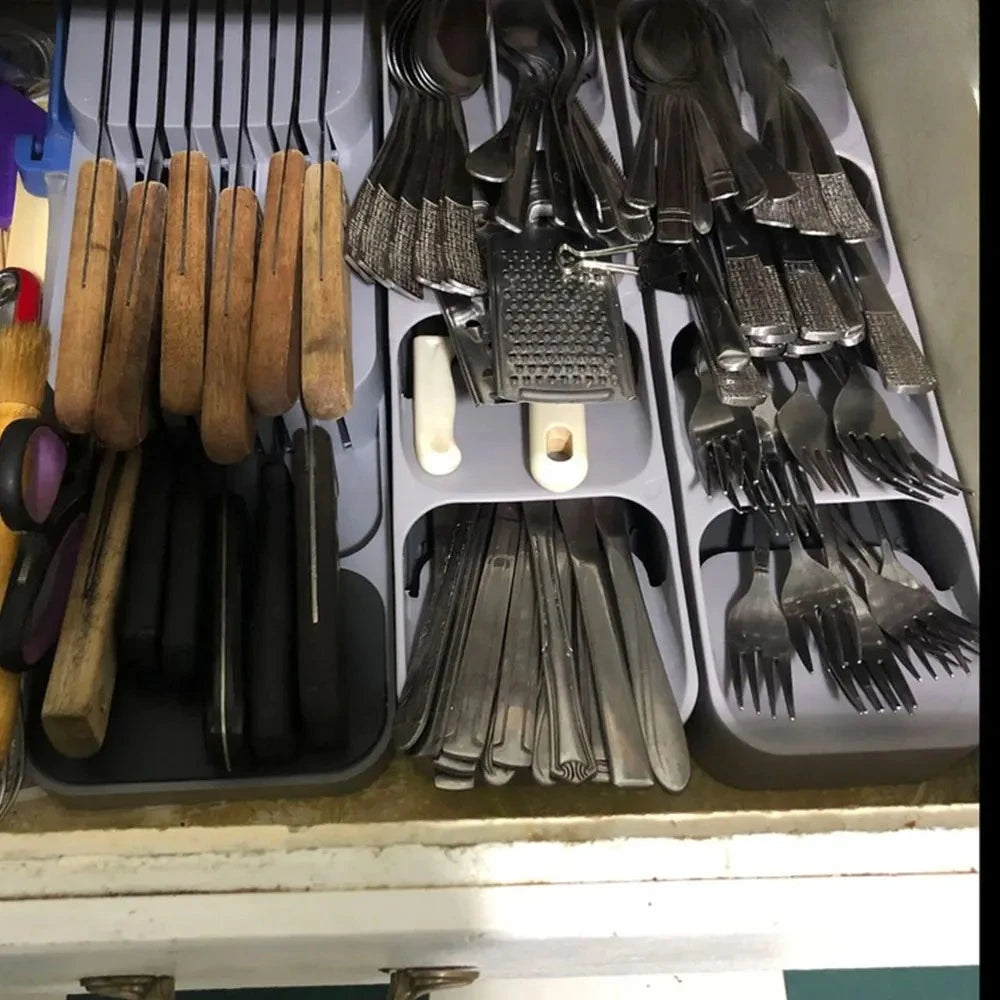 Practical Drawer Organizer Knives Separation Finishing Storage Box Knife Organizer Kitchen Accessories High Quality