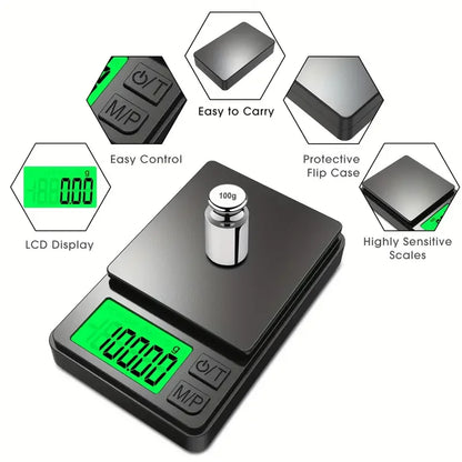 Precision Pocket Scale 1000g x 0.1g – Digital Gram Food & Jewelry Scale with LCD