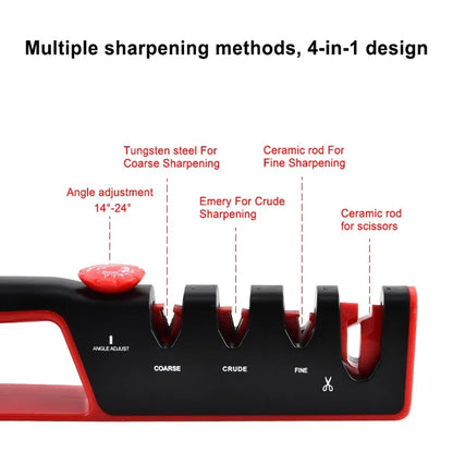 Kitchen Knife Sharpener 4-in-1 Angle Adjustable for Home Precision Scissors Professional Knives and Whetstone Sharpener Tools