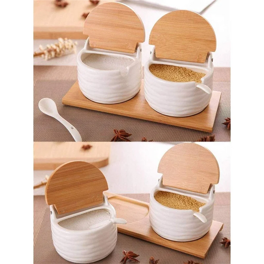 AA81-Seasoning Box Kitchen Seasoning Jar Set Seasoning Box Salt Sugar Chicken Essence Pepper Tank Jars