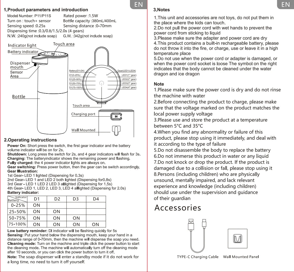 Automatic Liquid & Foam Soap Dispenser – Touchless Electric Dispenser with Infrared Sensor, USB Rechargeable
