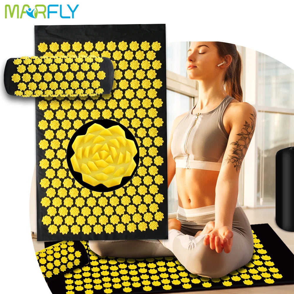 Acupressure Massage Mat & Cushion – Lotus Spike Acupuncture Mat for Neck, Back & Feet