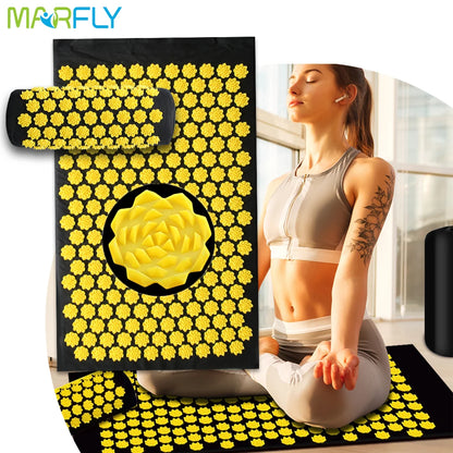 Acupressure Massage Mat & Cushion – Lotus Spike Acupuncture Mat for Neck, Back & Feet