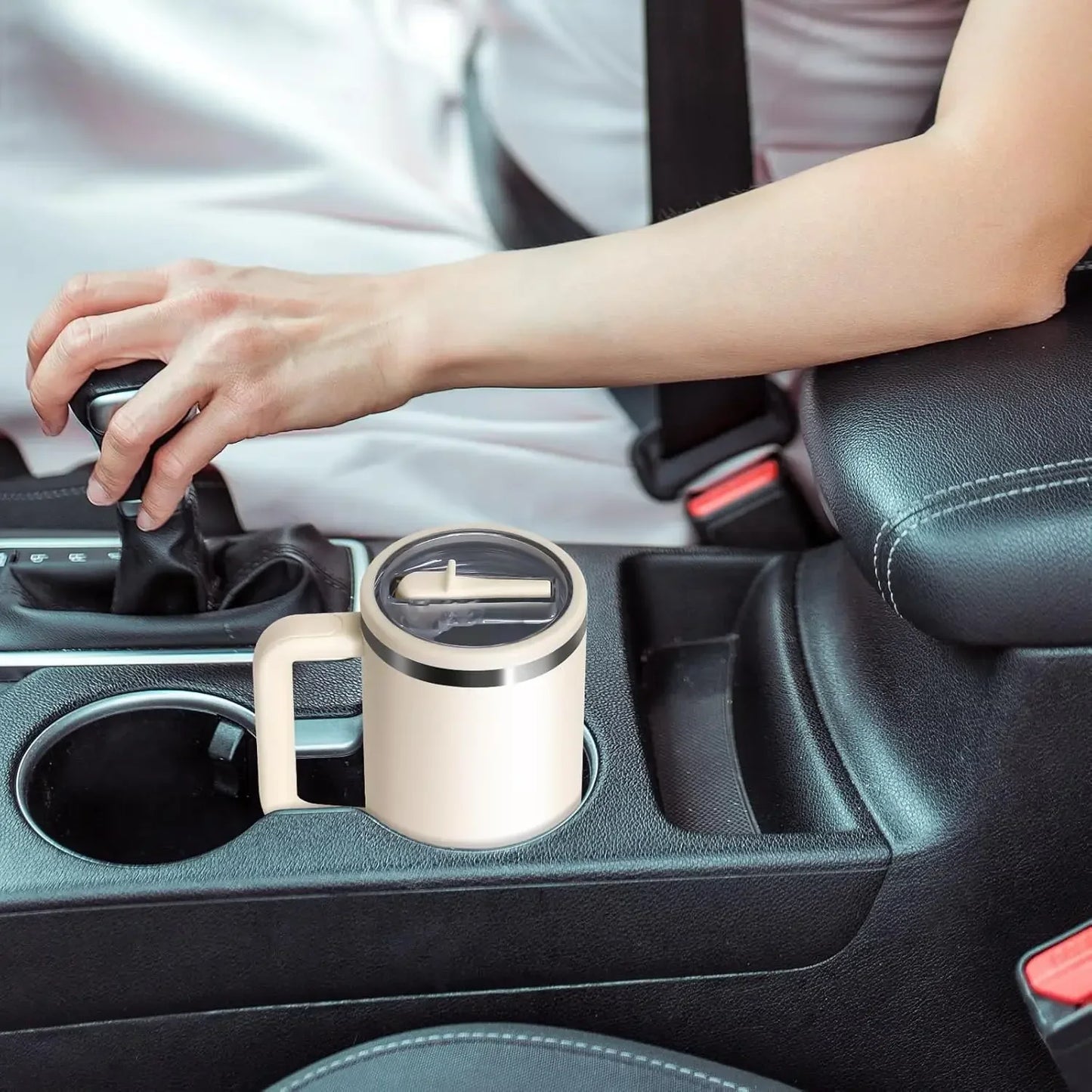 40oz Flip Straw Leak-Proof Lid – Replacement Tumbler Cover for Stanley Cup with Spill-Proof Straw