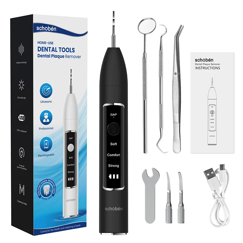 Schoben Ultrasonic Dental Scaler – Electric Teeth Tartar, Plaque & Stain Remover