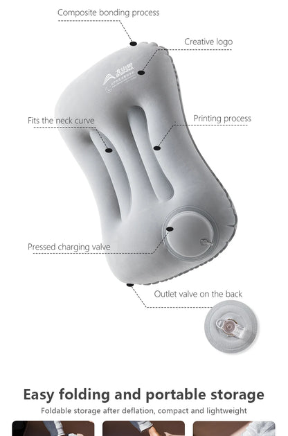 Inflatable Pillow – Portable Ultralight Air Sleeping Pillow for Travel, Hiking & Neck Support