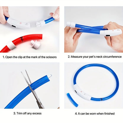 LED Dog Collar – Luminous Anti-Lost USB Rechargeable Necklace for Pets