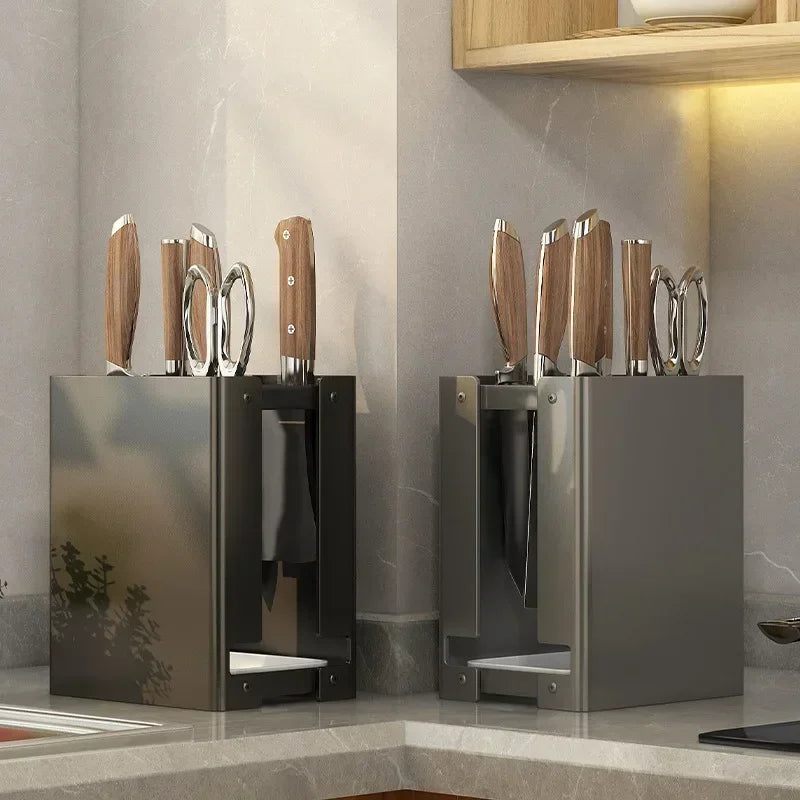 Multi-Functional Kitchen Accessories Knife Rack Kitchen Knife Rack Knife Rack Kitchen Draining Magnetic Kitchenware Knife Block