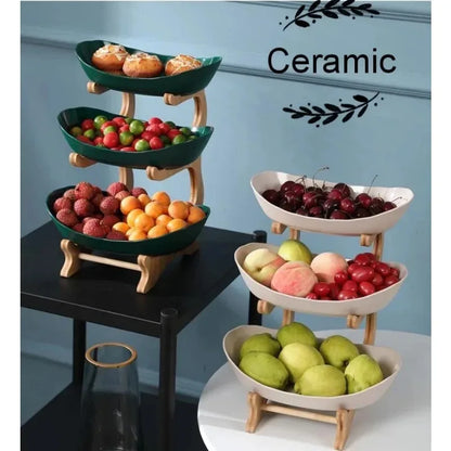 Kitchen Living Room Home Three-Layer Fruit Plate Candy Dish Creative Modern Dried   Basket Snack  Dessert Plate