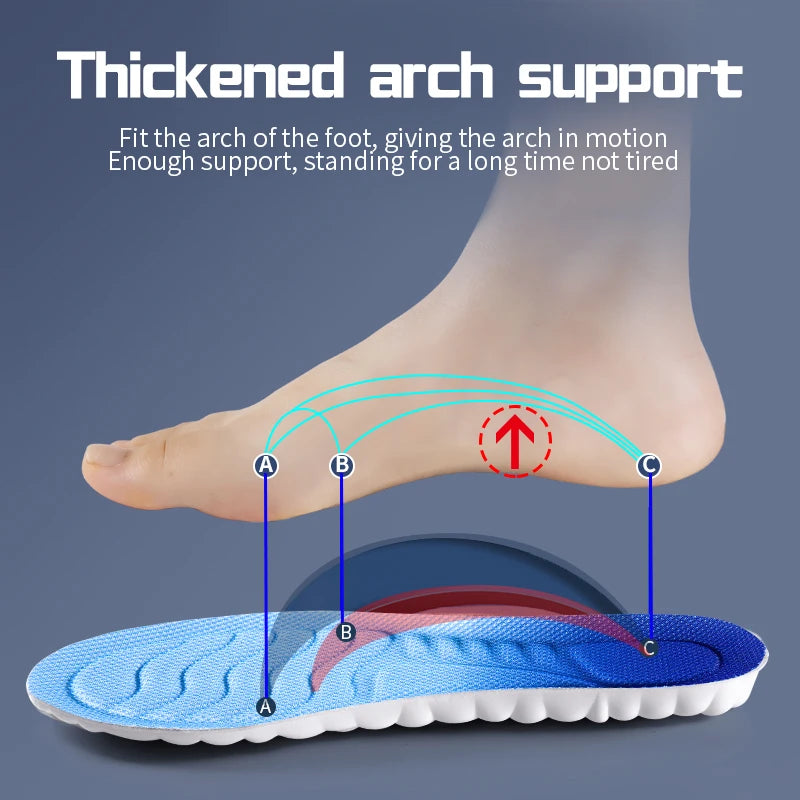 4D Cloud Technology Sports Insoles – Soft PU Sole with Shock Absorption, Breathable Cushion for Running & Orthopedic Foot Care