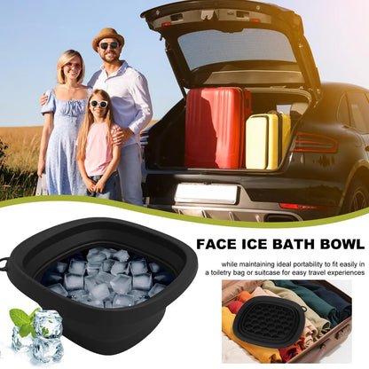 Face Ice Bath Bowl for Women Girls Facials Skin Cares Tool Silicone Cold Therapy Washbasin Portable Face Dipping Bowl