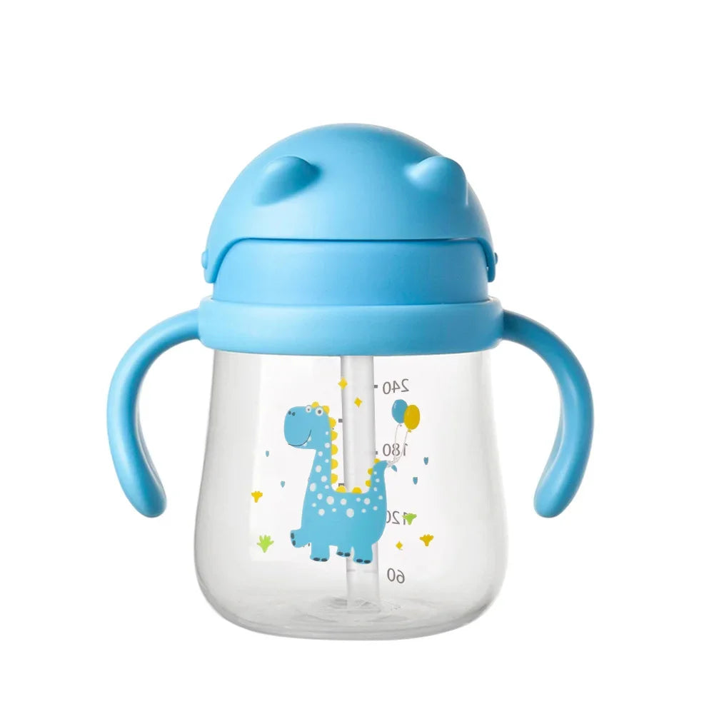 Toddler Straw Cup with Easy-Grip Handles | Gravity Ball Training Cup for Independent Drinking