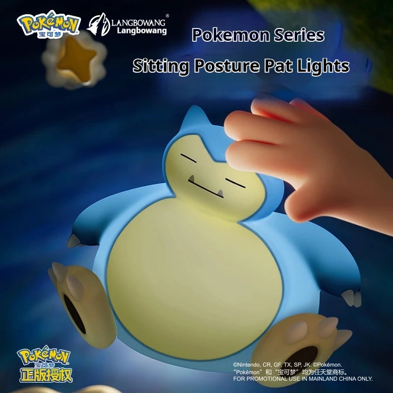 Pokémon Snorlax Patting & Gengar Sitting Figurines – Cartoon Collectible Ornament with Gift Box for Holidays