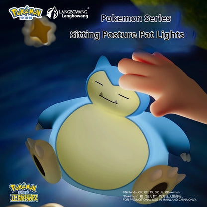 Pokémon Snorlax Patting & Gengar Sitting Figurines – Cartoon Collectible Ornament with Gift Box for Holidays
