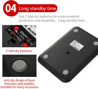 Kitchen Scale 15Kg/1g Weighing Food Coffee Balance Smart Electronic Digital Scales Stainless Steel Design for Cooking and Baking