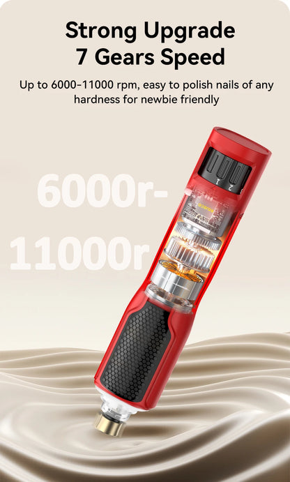 Pet Electric Nail Grinder  – Rechargeable Dog & Cat Nail Clipper with LED Light, 7-Speed Adjustable Paw Grooming Tool