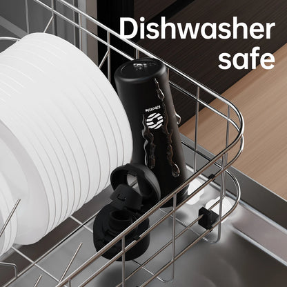 FEIJIAN Magnetic Water Bottle with Phone Holder - Insulated Stainless Steel Sports Thermos