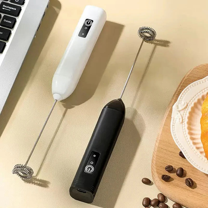 Electric Milk Frother & Handheld Mixer – Mini Portable Blender for Eggs, Coffee, and Foaming