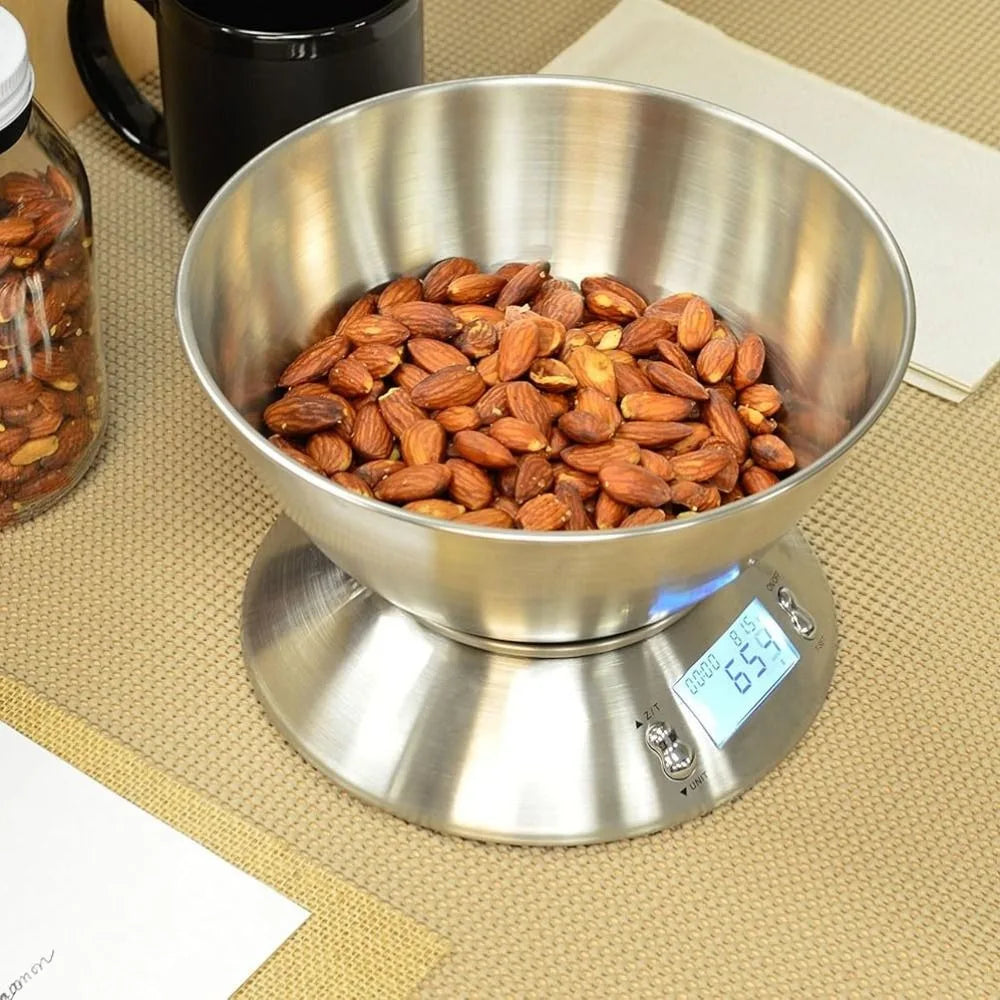 Kitchen Weight Tool Digital Kitchen Scale Stainless Steel LCD Screen Baking Scale High Accuracy 5000g/1g Cooking Scale Vegetable