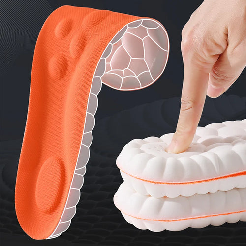 1/2/4 Pairs Latex Sport Insoles – Soft, High-Elasticity Shoe Pads with Shock Absorption, Arch Support & Breathable Cushion