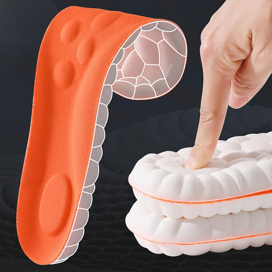 1/2/4 Pairs Latex Sport Insoles – Soft, High-Elasticity Shoe Pads with Shock Absorption, Arch Support & Breathable Cushion