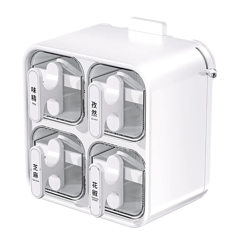 Kitchen Seasoning Jar Household Seasoning Salt Jar Wall Mounted Non Perforated Strong Suction Cup Combination Set