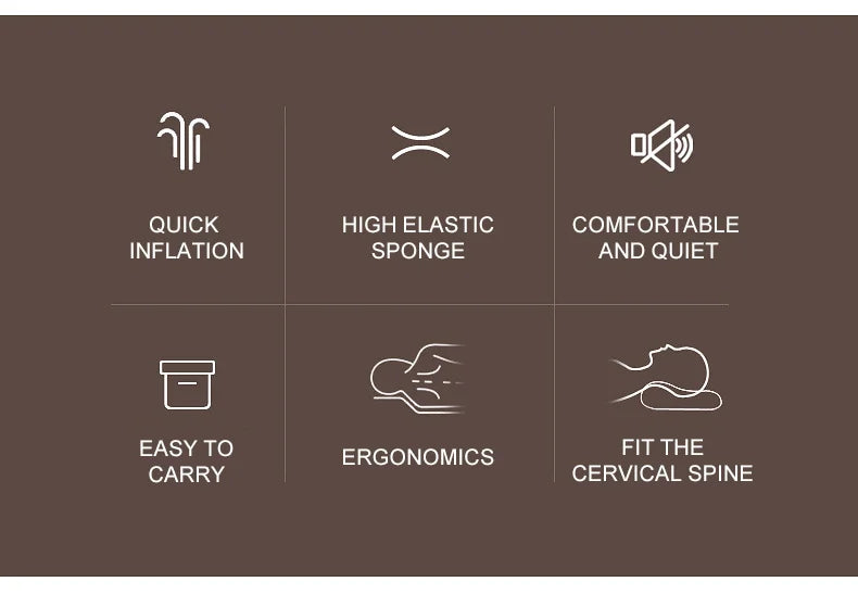 Camping Pillow – Portable Self-Inflating 3D Ultralight Compact Sleeping Pillow for Outdoor Travel & Neck Support