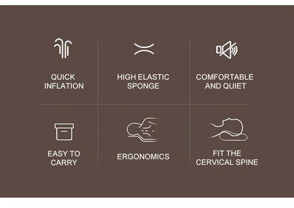 Camping Pillow – Portable Self-Inflating 3D Ultralight Compact Sleeping Pillow for Outdoor Travel & Neck Support