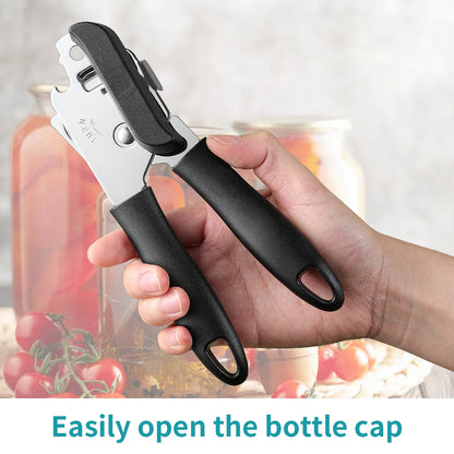 Professional Stainless Steel Manual Can & Bottle Opener – Ergonomic Tin and Jar Opener for Kitchen Tools