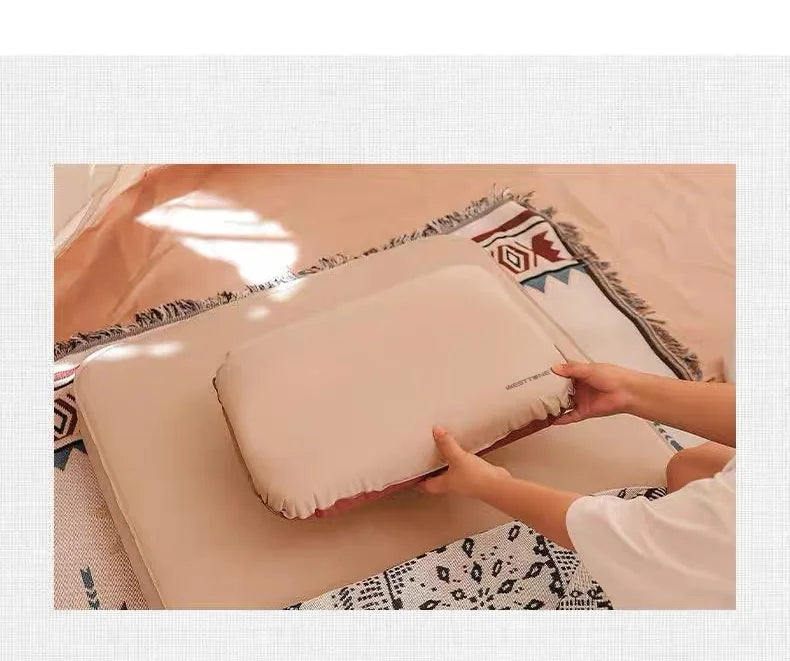 Camping Pillow – Portable Self-Inflating 3D Ultralight Compact Sleeping Pillow for Outdoor Travel & Neck Support