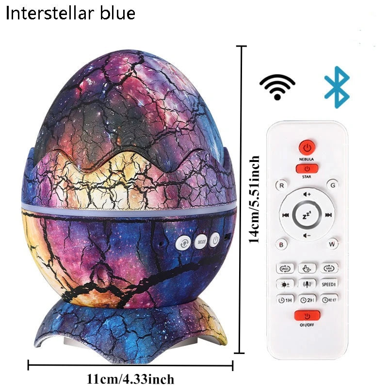 Dinosaur Egg Projector Night Light – Bluetooth Starry Sky Lamp w/ Remote, Mood Light for Kids & Adults