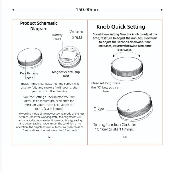 Kitchen magnetic timer rotating type Timer Timer Reminder Kitchen Barware Houseware Self-discipline learning countdown