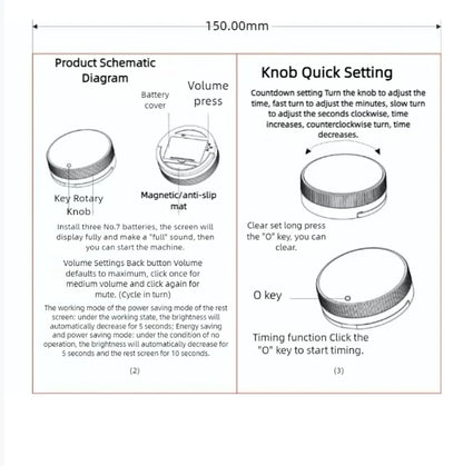 Kitchen magnetic timer rotating type Timer Timer Reminder Kitchen Barware Houseware Self-discipline learning countdown