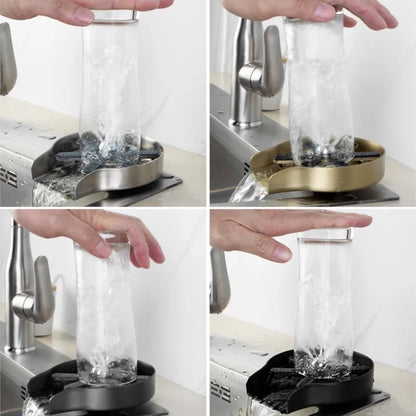 Kitchen Sink Cup Washer Automatic Stainless Steel Pressure Spray Washer Cup Cleaning Tool Faucet Bar Rinser Coffee Pitcher