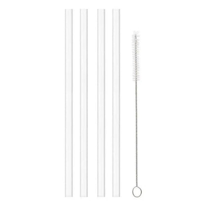 9mm Replacement Drinking Straws – Straight Vacuum Tumbler & Thermos Bottle Straws with Cleaning Brush, Fits Stanley 18–40oz